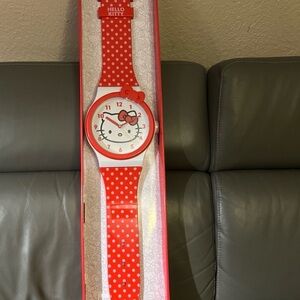 Hello Kitty Red Polka Dot Wall Clock